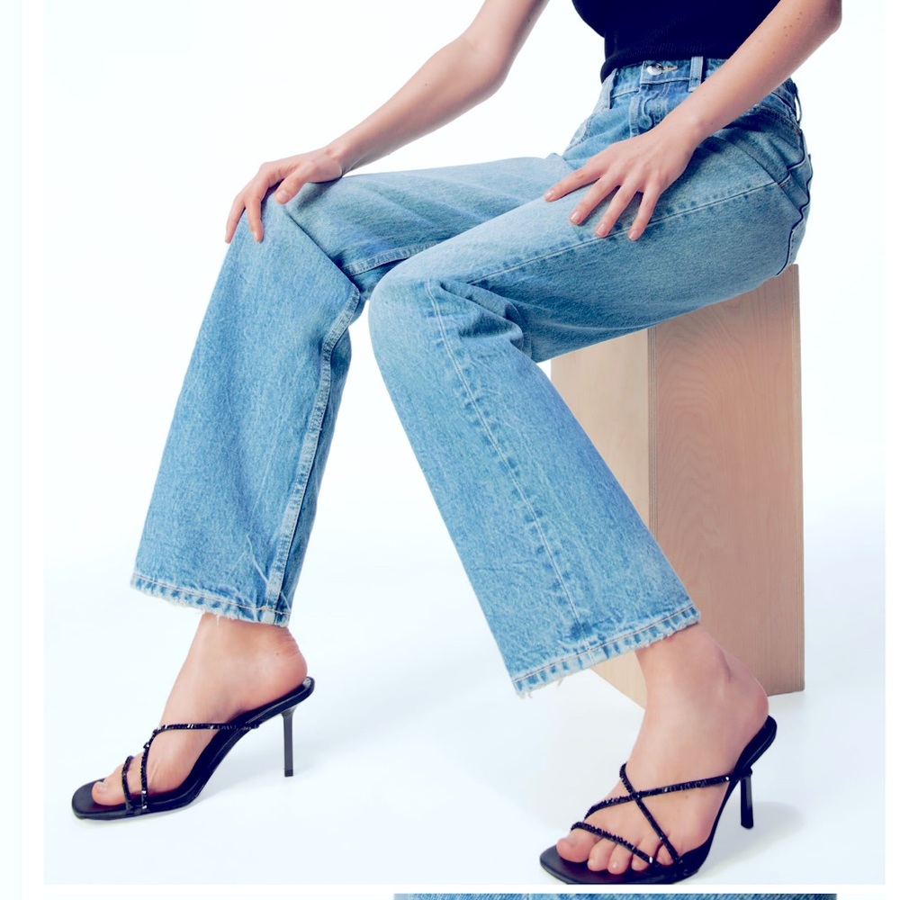 Sexy HEELED SANDALS WITH RHINESTONES